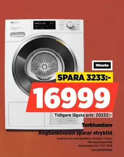 Power Miele Torktumlare Angfunktionen sparar stryktid erbjuda