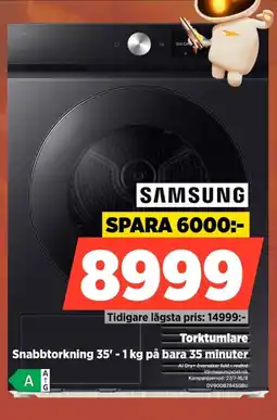 Power Samsung Torktumlare Snabbtorkning 35' - 1 kg på bara 35 minuter erbjuda