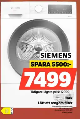Power Siemens Tork Lätt att rengöra filter erbjuda
