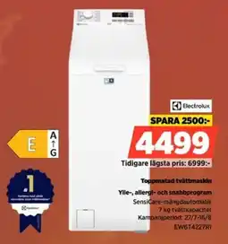 Power Electrolux Toppmatad tvättmaskin Ylle-, allergi- och snabbprogram erbjuda