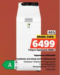 Power Aeg Toppmatad tvättmaskin Funktioner mot allergi och för tidsbesparing erbjuda