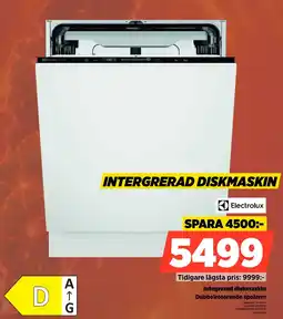 Power Electrolux Integrerad diskmaskin Dubbelroterande spolarm erbjuda