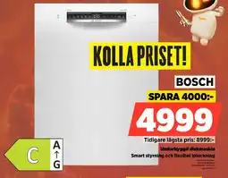Power Bosch Underbyggd diskmaskin Smart styrning och flexibel iplockning erbjuda