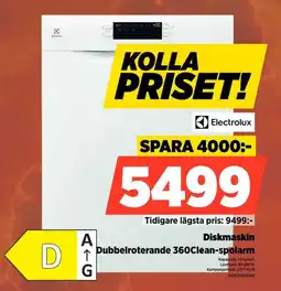 Power Electrolux Diskmaskin Dubbelroterande 360Clean-spolarm erbjuda