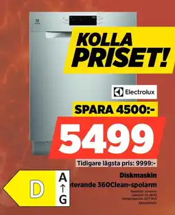 Power Electrolux Diskmaskin dubbelroterande 360Clean-spolarm erbjuda