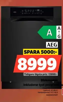 Power Aeg Diskmaskin Inkluderar tyst program erbjuda