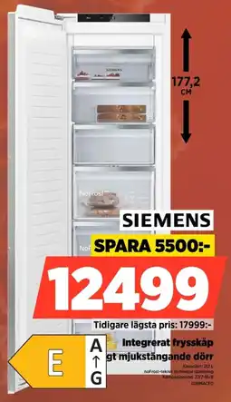 Power Siemens Integrerat frysskåp mjukstängande dörr erbjuda