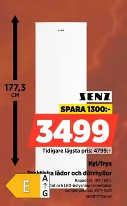 Power Senz Kyl/frys Praktiska lådor och dörrhyllor erbjuda