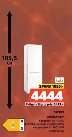 Power Kulz Kyl/frys Rymliga lådor erbjuda