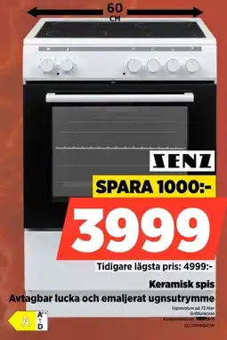 Power Senz Keramisk spis Avtagbar lucka och emaljerat ugnsutrymme erbjuda