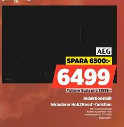 Power Aeg Induktionshäll Inkluderar Hob2Hood-funktion erbjuda