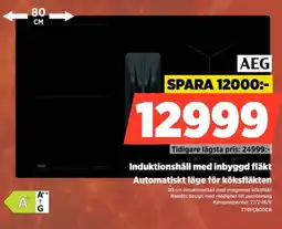 Power Aeg Induktionshäll med inbyggd fläkt Automatiskt läge för köksfläkten erbjuda