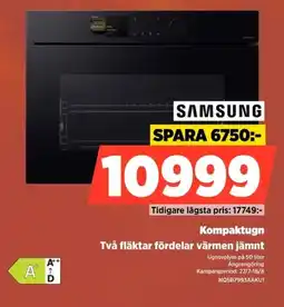 Power Samsung Kompaktugn Två fläktar fördelar värmen jämnt erbjuda