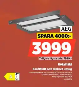 Power Aeg Köksfläkt Kraftfullt och diskret utsug erbjuda
