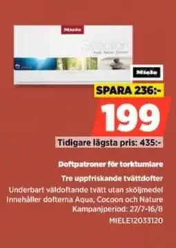 Power Miele Doftpatroner för torktumlare Tre uppfriskande tvättdofter erbjuda