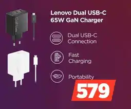 Power Lenovo Dual USB-C 65W GaN Charger erbjuda