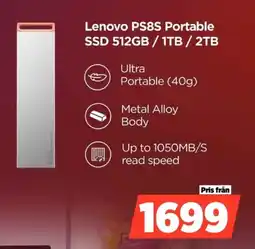 Power Lenovo PS8S Portable SSD 512GB/1TB/2TB erbjuda