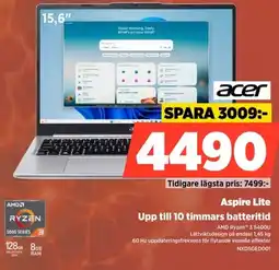 Power Acer Aspire Lite Upp till 10 timmars batteritid erbjuda