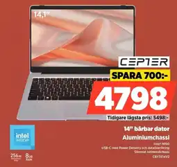 Power Cepter 14" bärbar dator Aluminiumchassi erbjuda