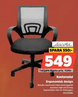 Power Dacota Kontorsstol Ergonomisk design erbjuda
