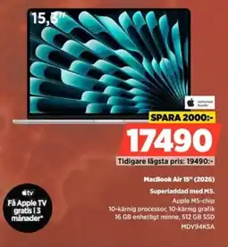 Power Authorized Reseller MacBook Air 15" (2026) Superladdad med M5. erbjuda