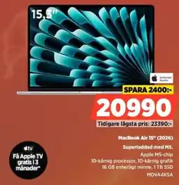 Power Authorized Reseller MacBook Air 15" (2026) Superladdad med M5. erbjuda