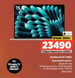 Power Authorized Reseller MacBook Air 15" (2026) Superladdad med M5. erbjuda