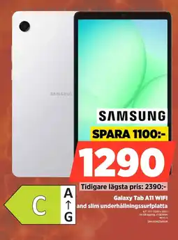 Power Samsung Galaxy Tab A11 WIFI ↑ and slim underhållningssurfplatta erbjuda