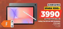 Power Samsung Galaxy Tab S10 Lite WiFi Surfplatta S Pen ingår erbjuda