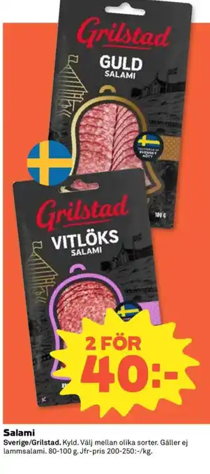 Coop Grilstad Salami erbjuda