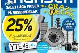 thansen 25% PÅ ALLA BILDELAR erbjuda
