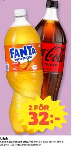 Coop Coca-Cola/Fanta/Sprite Läsk erbjuda
