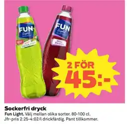 Coop Fun Light Sockerfri dryck erbjuda