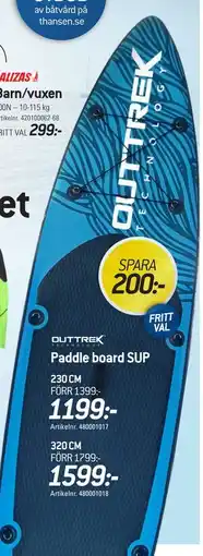 thansen Paddle board SUP erbjuda