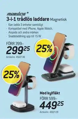 thansen 3-i-1 trådlös laddare erbjuda