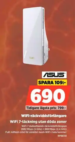 Power Asus WiFi-räckviddsförlängare WiFi 7-täckning utan döda zoner erbjuda