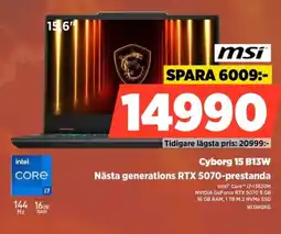 Power Msi Cyborg 15 B13W Nästa generations RTX 5070-prestanda erbjuda