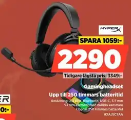 Power Hyper Gamingheadset Upp till 250 timmars batteritid erbjuda
