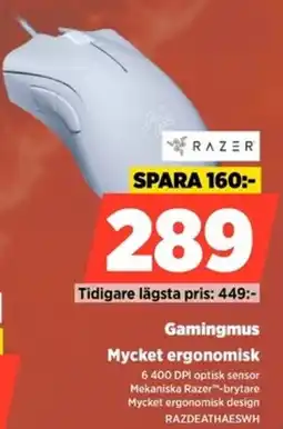 Power Razer Gamingmus Mycket ergonomisk erbjuda