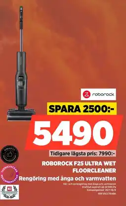 Power Roborock f25 ultra wet floorcleaner Rengöring med ånga och varmvatten erbjuda