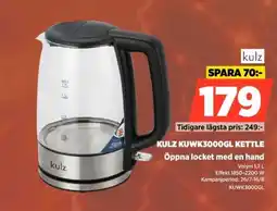 Power Kulz KUWK3000GL Kettle Öppna locket med en hand erbjuda