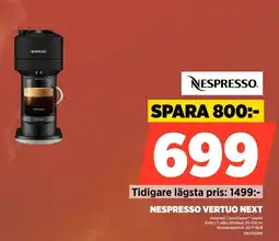 Power Nespresso vertuo next erbjuda