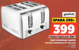 Power Point POTA5741GS Toaster Separata inställningar för varje fack erbjuda