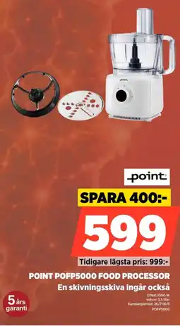 Power Point POFP5000 Food Processor En skivningsskiva ingår också erbjuda