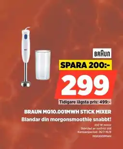Power Braun MQ10.001MWH Stick Mixer Blandar din morgonsmoothie snabbt! erbjuda