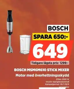 Power Bosch MSM6M610 Stick Mixer Motor med överhettningsskydd erbjuda
