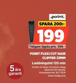 Power Point flexi cut hair clipper 33mm Laddningstid 120 min erbjuda