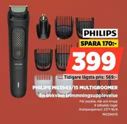 Power Philips MG3945/15 Multigroomer En bekväm trimmningsupplevelse erbjuda