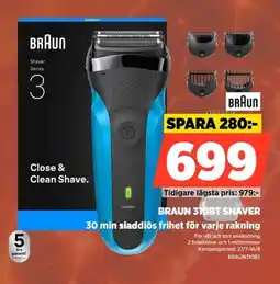 Power Braun 310BT Shaver 30 min sladdlös frihet för varje rakning erbjuda