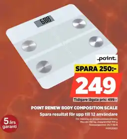 Power Point renew body composition scale Spara resultat för upp till 12 användare erbjuda